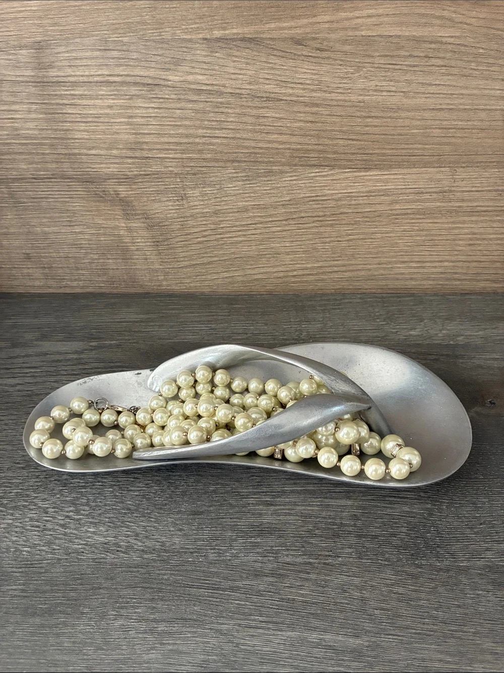 Pewter flip flop